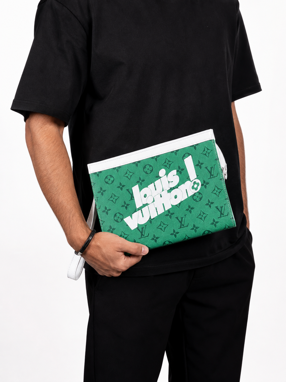 LV Green Monogram Clutch