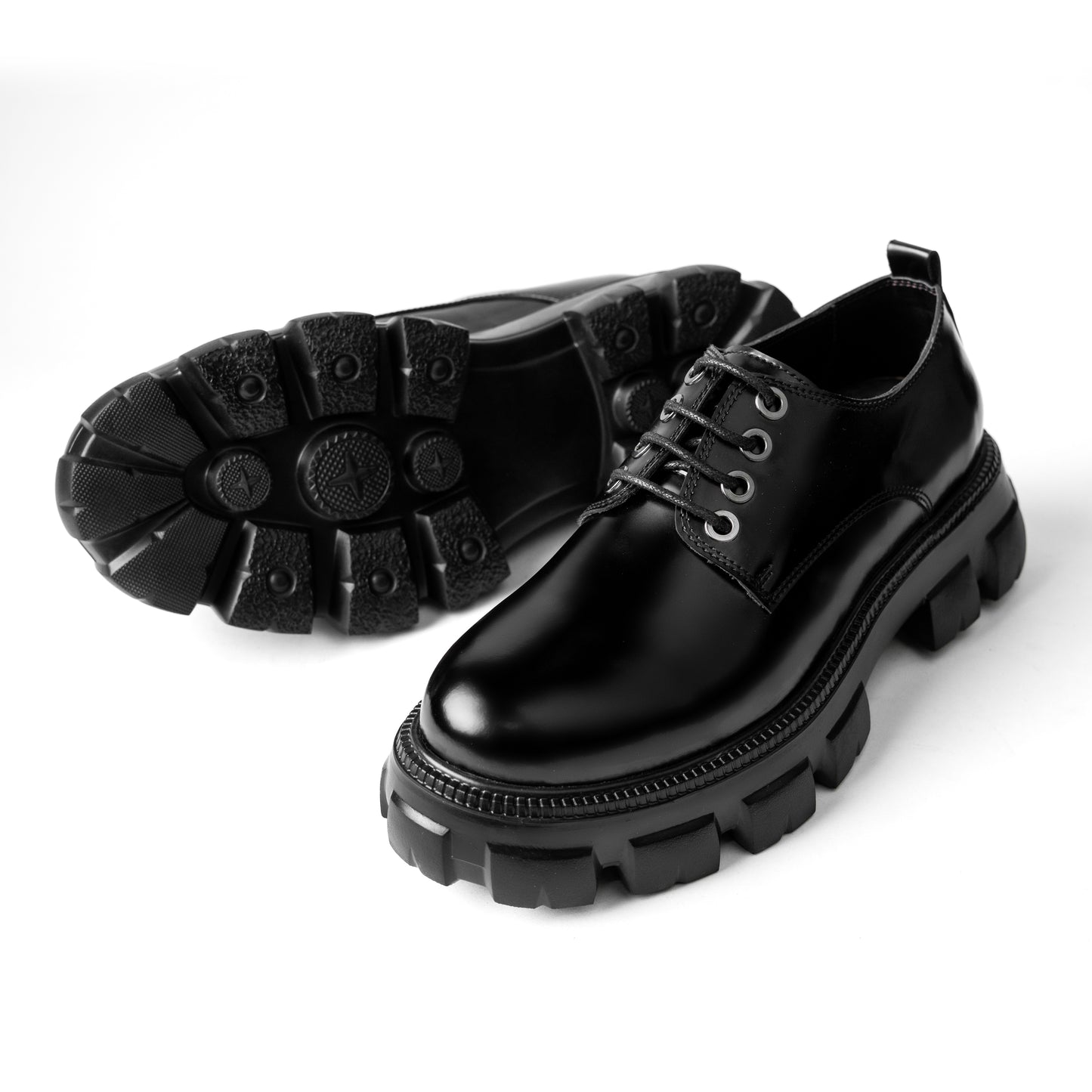 Glossy Black Chunky Shoes