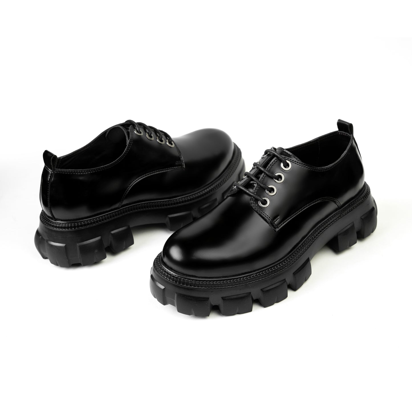 Glossy Black Chunky Shoes
