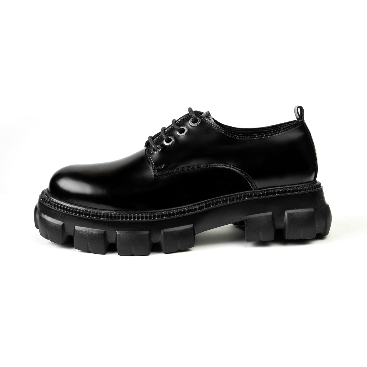 Glossy Black Chunky Shoes