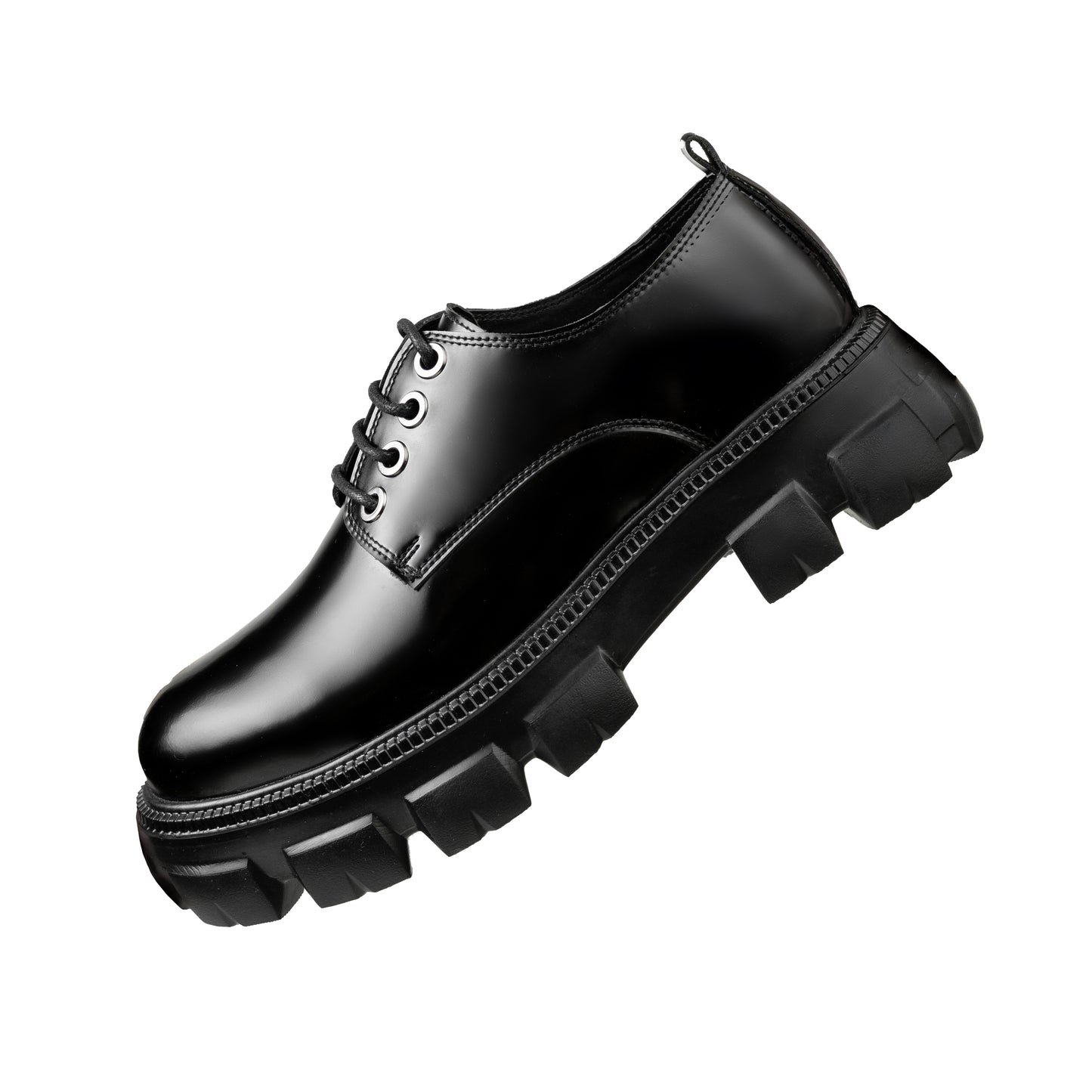Glossy Black Chunky Shoes