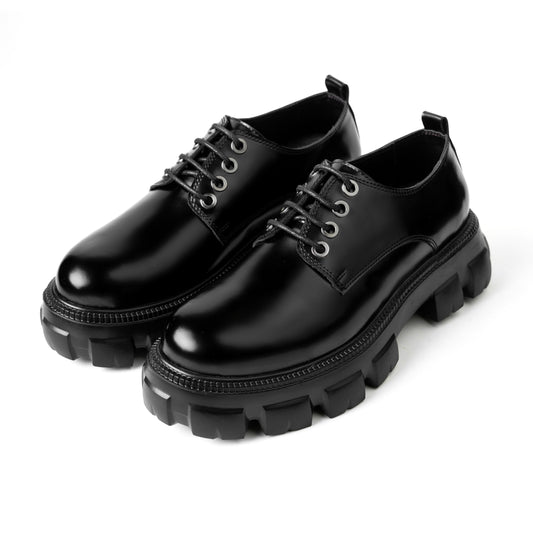 Glossy Black Chunky Shoes
