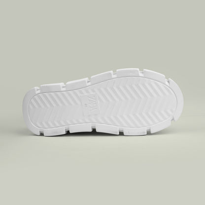 ZARA CHUNKY LACE UP SNEAKERS 2208-520-white